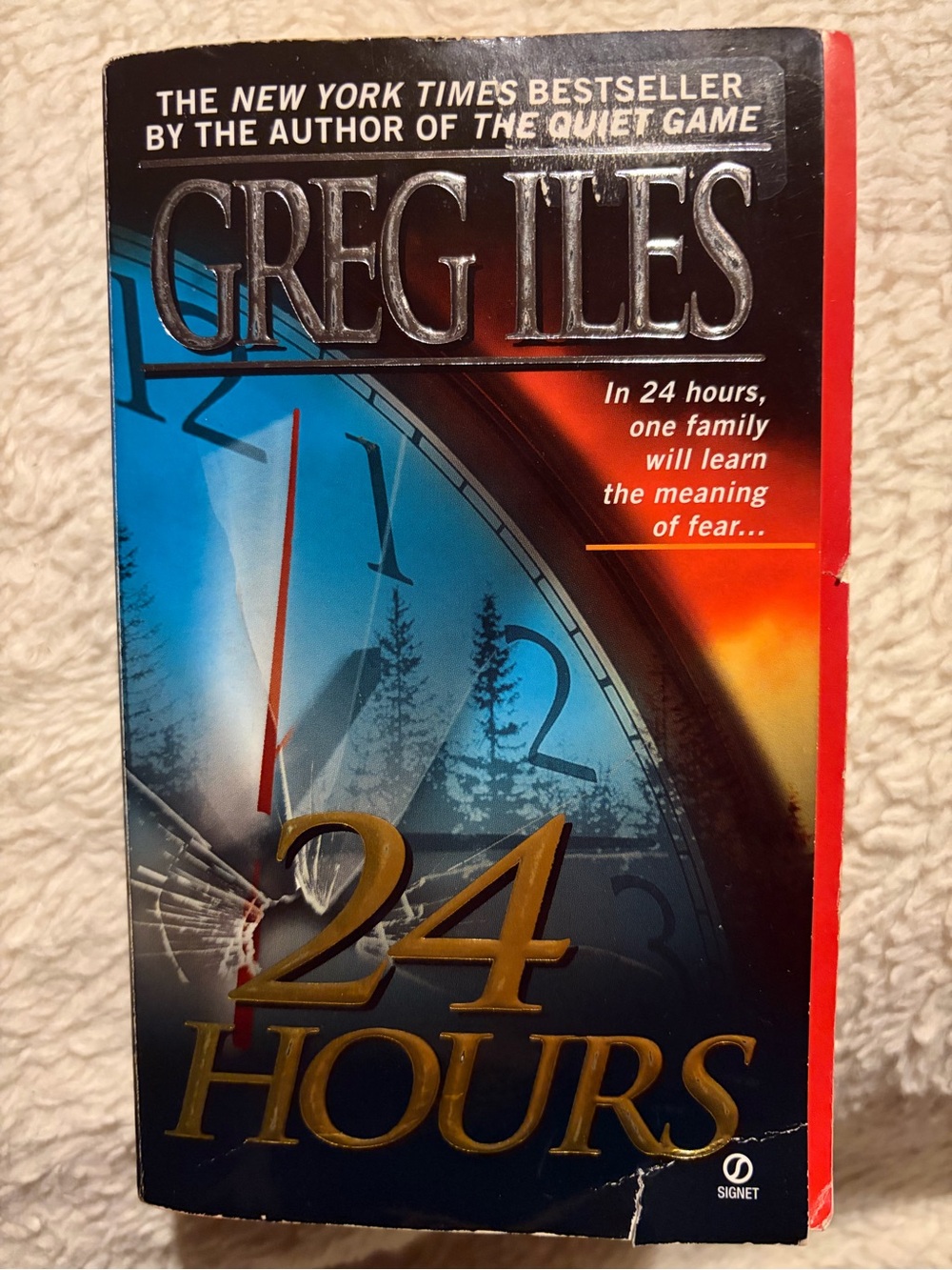 Greg Iles "24 Hours" Paperback Thriller — Blue, Red, Gold Cover